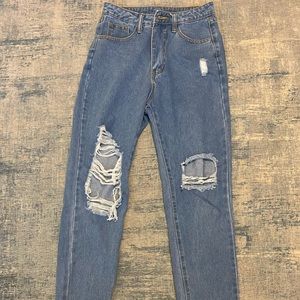 Ripped mom jeans